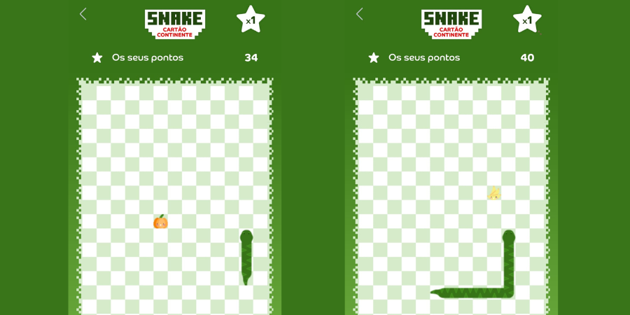 A print of the snake game adapted for the Continente brand app